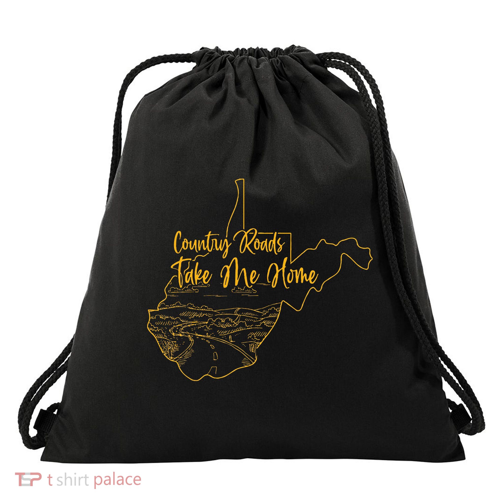 West Virginia Pride Wv Home Country Roads Footprint Drawstring Bag