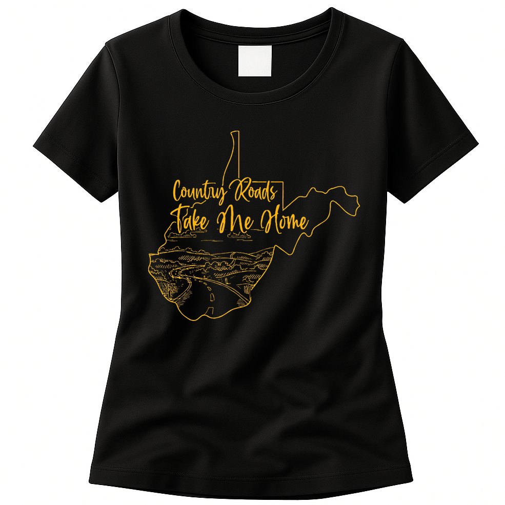 West Virginia Pride Wv Home Country Roads Footprint Womens T-Shirt