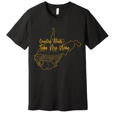 West Virginia Pride Wv Home Country Roads Footprint Premium T-Shirt