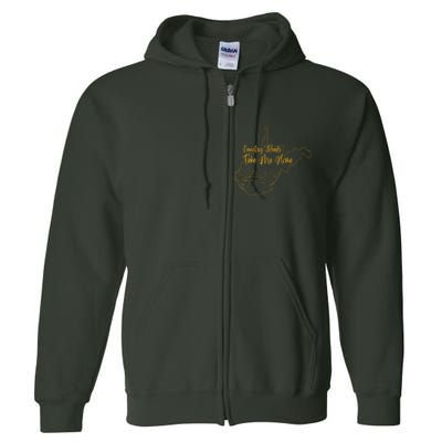 West Virginia Pride Wv Home Country Roads Footprint Full Zip Hoodie