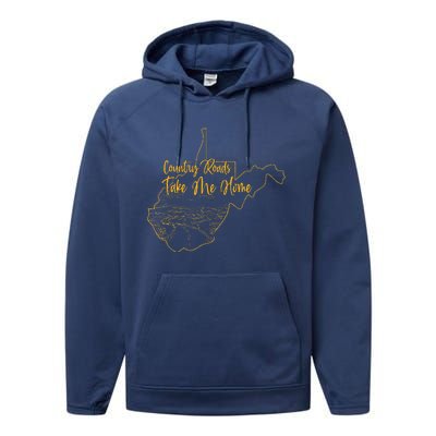 West Virginia Pride Wv Home Country Roads Footprint Performance Fleece Hoodie