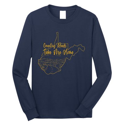 West Virginia Pride Wv Home Country Roads Footprint Long Sleeve Shirt