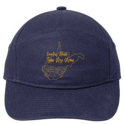 West Virginia Pride Wv Home Country Roads Footprint 7-Panel Snapback Hat