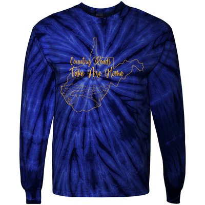 West Virginia Pride Wv Home Country Roads Footprint Tie-Dye Long Sleeve Shirt