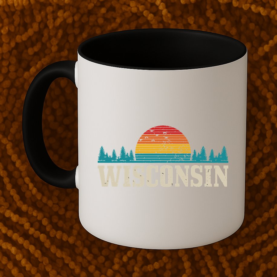 Wisconsin Vintage Pride Nature Outdoor Hiking Camping Mug