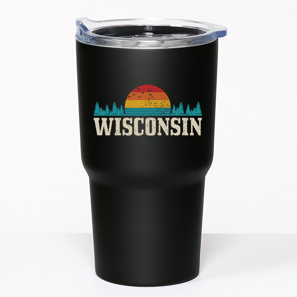 Wisconsin Vintage Pride Nature Outdoor Hiking Camping Tumbler
