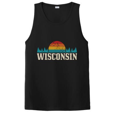 Wisconsin Vintage Pride Nature Outdoor Hiking Camping PosiCharge Competitor Tank