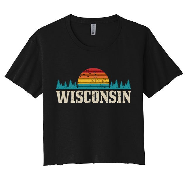 Wisconsin Vintage Pride Nature Outdoor Hiking Camping Crop Top