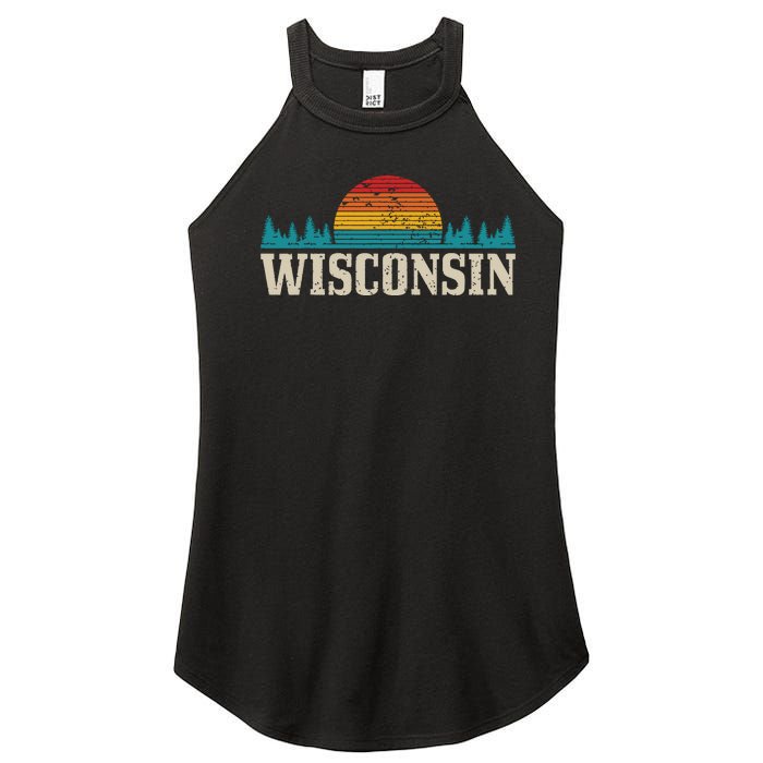 Wisconsin Vintage Pride Nature Outdoor Hiking Camping Women’s Perfect Tri Rocker Tank