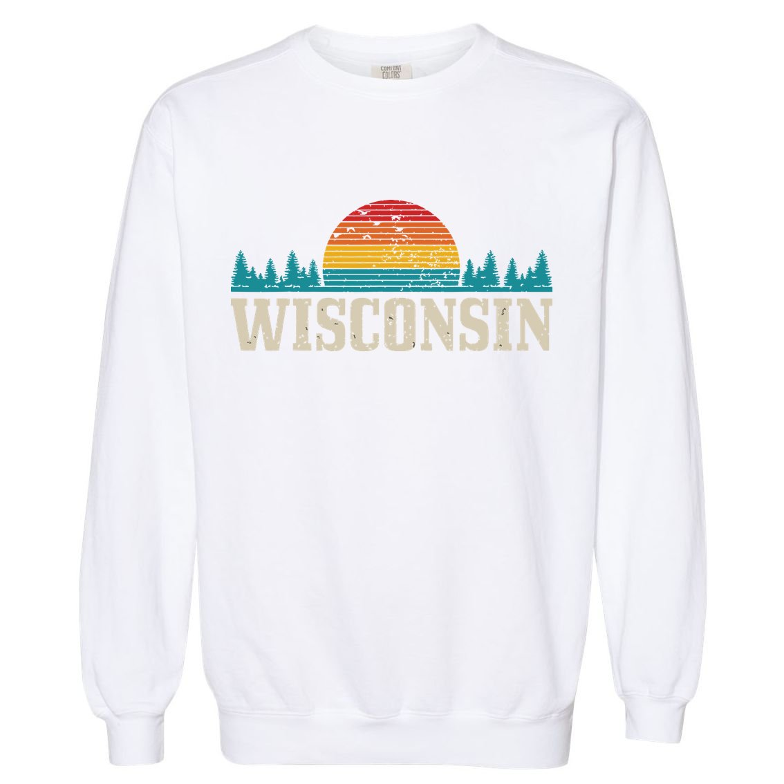 Wisconsin Vintage Pride Nature Outdoor Hiking Camping Garment-Dyed Sweatshirt
