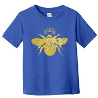 Womens Vintage Queen Bee Funny, Cute Bumblebee With Crown Toddler T-Shirt