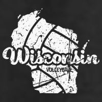 Wisconsin Volleyball Retro Script Vintage Distressed Beanie