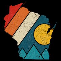 Wisconsin Vintage State Map Mountains Hiking Pride Gift Doggie Tank