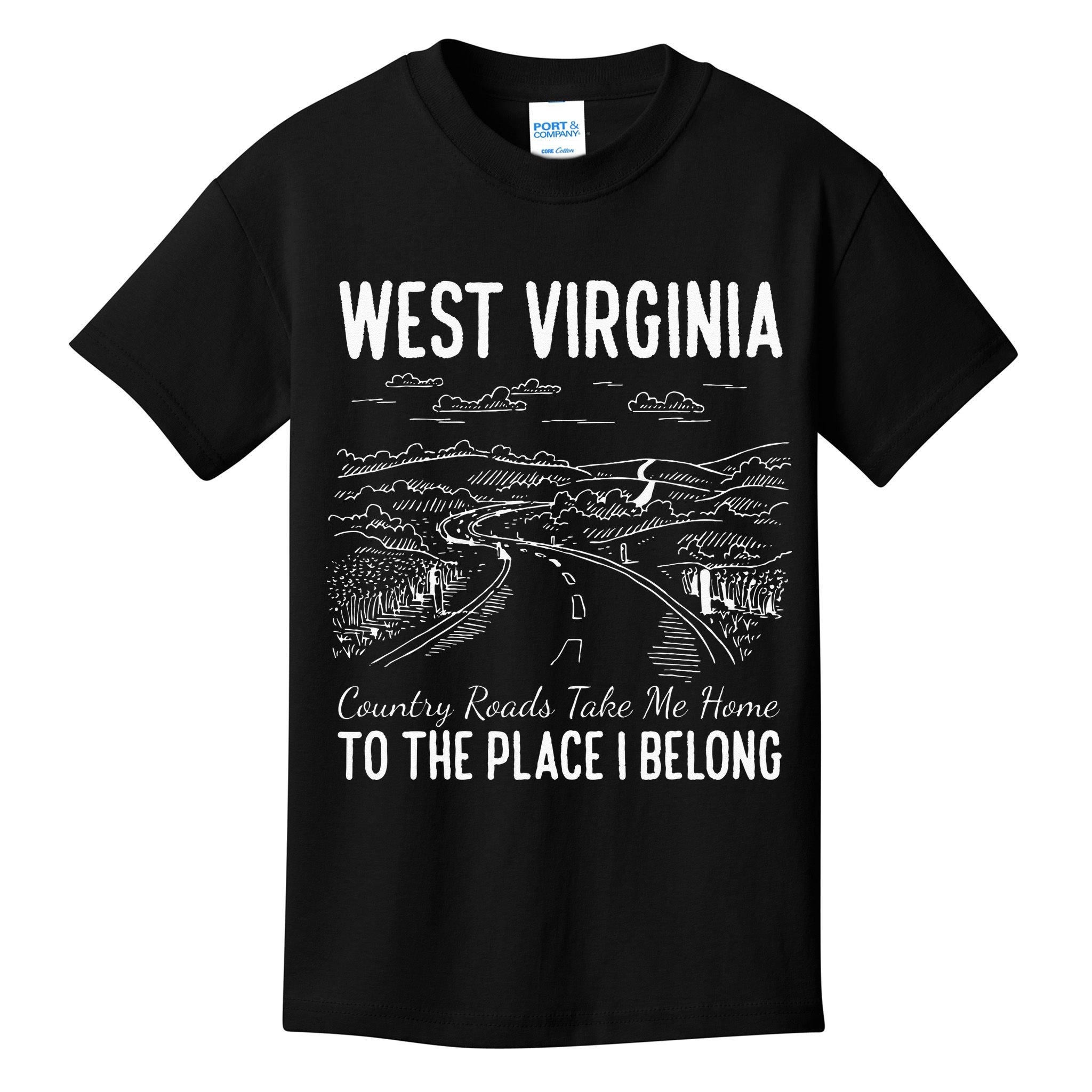West Virginia Style Heaven West Virginia Mountains Home Kids T-Shirt