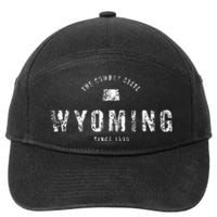 Wyoming Vintage Sports Design Retro Wy Wyo 7-Panel Snapback Hat