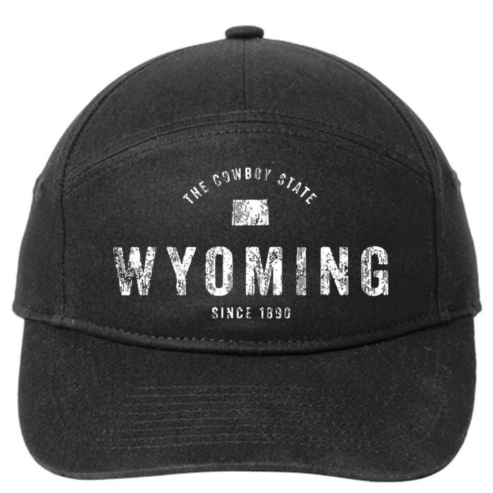 Wyoming Vintage Sports Design Retro Wy Wyo 7-Panel Snapback Hat