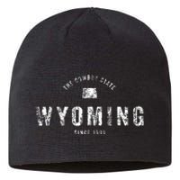 Wyoming Vintage Sports Design Retro Wy Wyo Sustainable Beanie