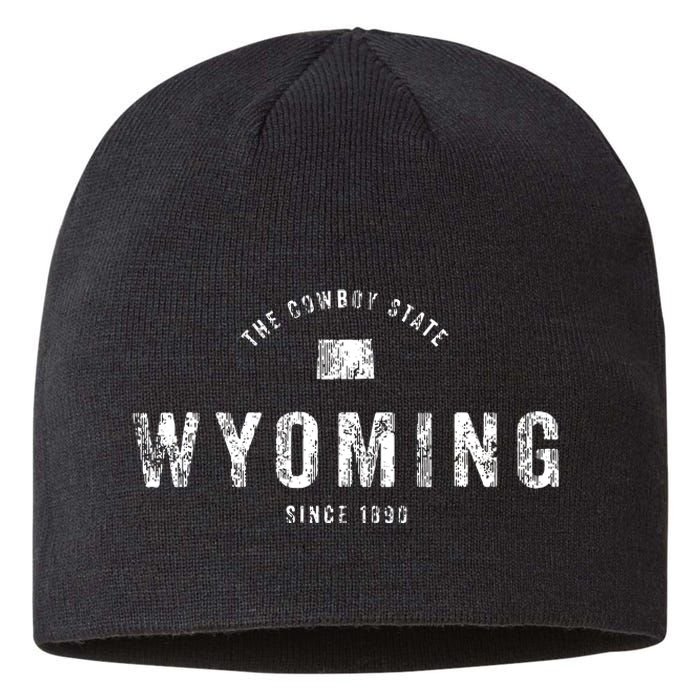 Wyoming Vintage Sports Design Retro Wy Wyo Sustainable Beanie