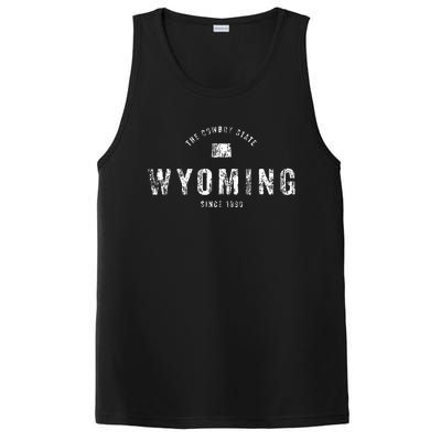 Wyoming Vintage Sports Design Retro Wy Wyo PosiCharge Competitor Tank