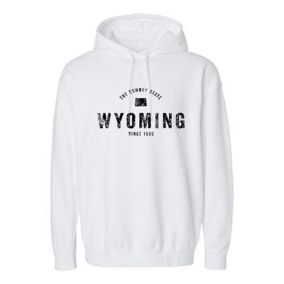 Wyoming Vintage Sports Design Retro Wy Wyo Garment-Dyed Fleece Hoodie