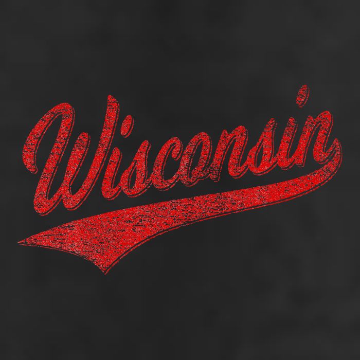 Wisconsin Varsity Script Classic Sports Jersey State Flag 12oz Stainless Steel Coffee Mug