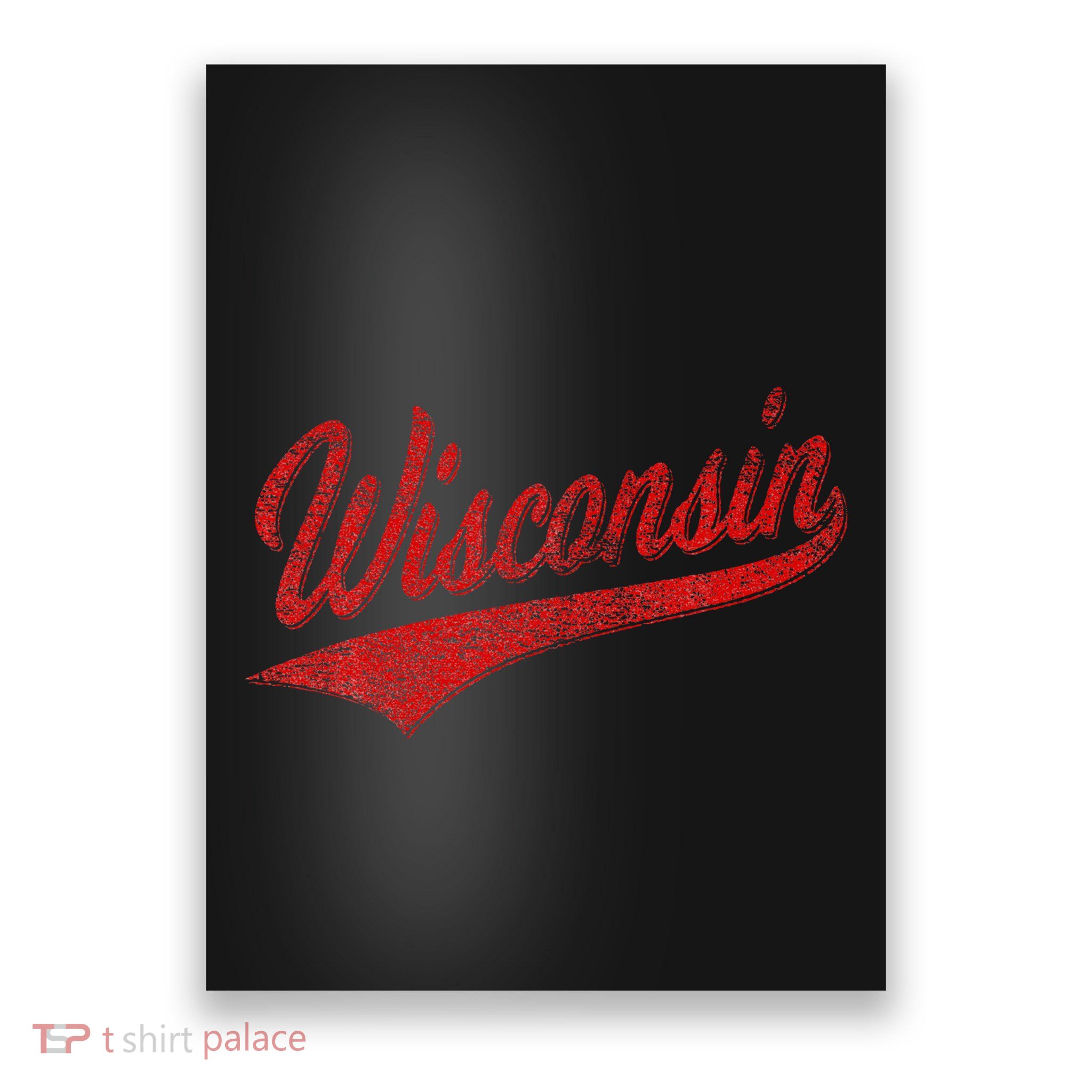 Wisconsin Varsity Script Classic Sports Jersey State Flag Poster