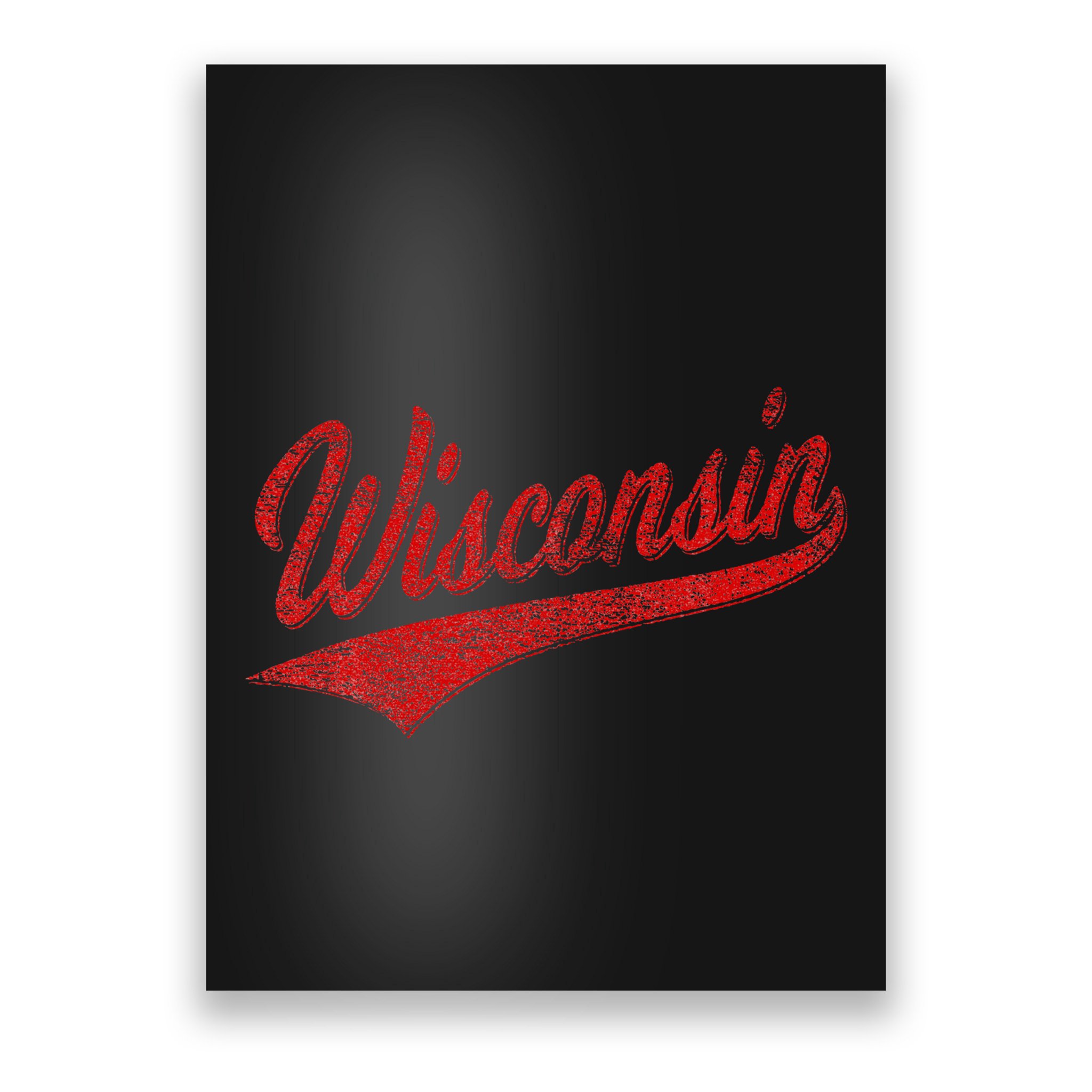 Wisconsin Varsity Script Classic Sports Jersey State Flag Poster