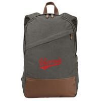 Wisconsin Varsity Script Classic Sports Jersey State Flag Cotton Canvas Backpack