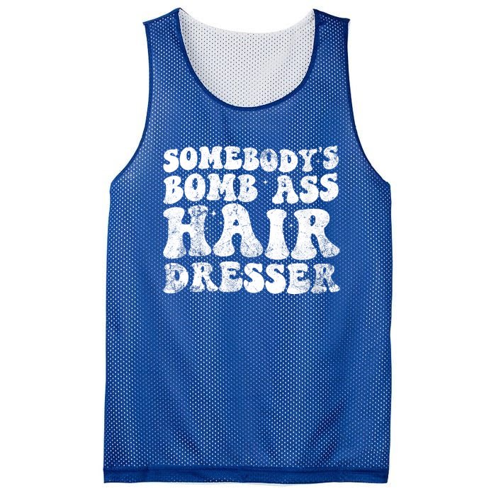 Womens Vintage Somebody's Bomb Ass Hairdresser Mesh Reversible Basketball Jersey Tank