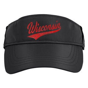 WISCONSIN VARSITY SCRIPT CLASSIC SPORTS JERSEY STATE FLAG Adult Drive Performance Visor