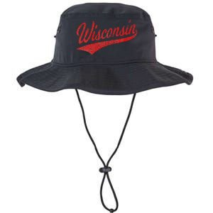 WISCONSIN VARSITY SCRIPT CLASSIC SPORTS JERSEY STATE FLAG Legacy Cool Fit Booney Bucket Hat