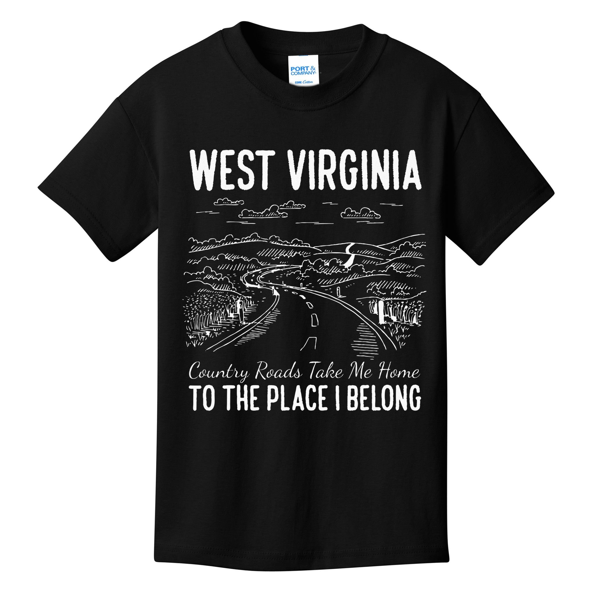 West Virginia Style Heaven West Virginia Mountains Home Kids T-Shirt