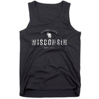 Wisconsin Vintage Sports Design Retro Wi Tank Top