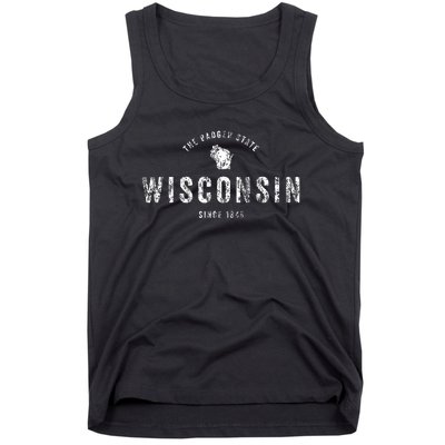 Wisconsin Vintage Sports Design Retro Wi Tank Top