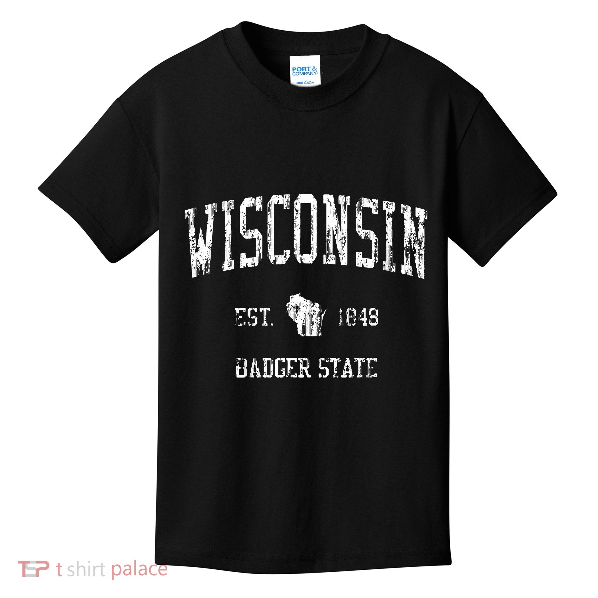 Wisconsin Vintage Sports Design Wisconsinan Wi Kids T-Shirt