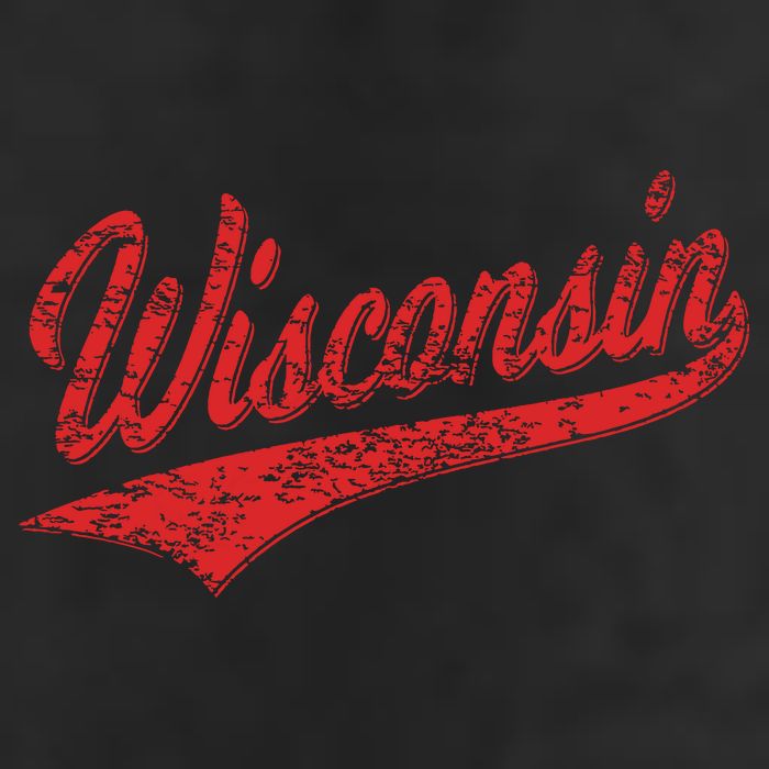 Wisconsin Varsity Script Classic Sports Jersey State Flag Golf Towel