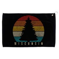 Wisconsin Vintage Tree The Badger State Grommeted Golf Towel