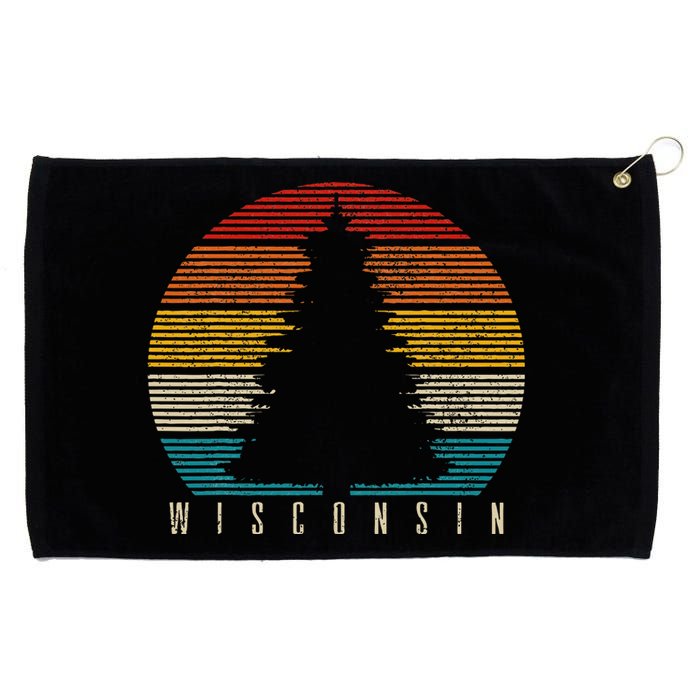 Wisconsin Vintage Tree The Badger State Grommeted Golf Towel