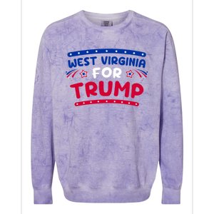 West Virginia Trump Firework Holiday Usa Flag 4th Of July Gift Colorblast Crewneck Sweatshirt