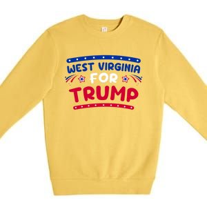 West Virginia Trump Firework Holiday Usa Flag 4th Of July Gift Premium Crewneck Sweatshirt