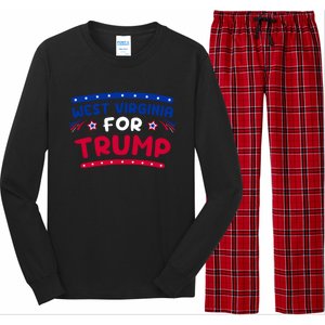 West Virginia Trump Firework Holiday Usa Flag 4th Of July Gift Long Sleeve Pajama Set