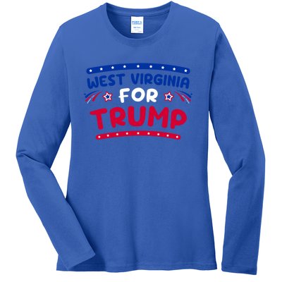 West Virginia Trump Firework Holiday Usa Flag 4th Of July Gift Ladies Long Sleeve Shirt