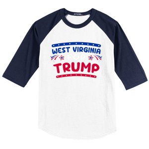 West Virginia Trump Firework Holiday Usa Flag 4th Of July Gift Baseball Sleeve Shirt