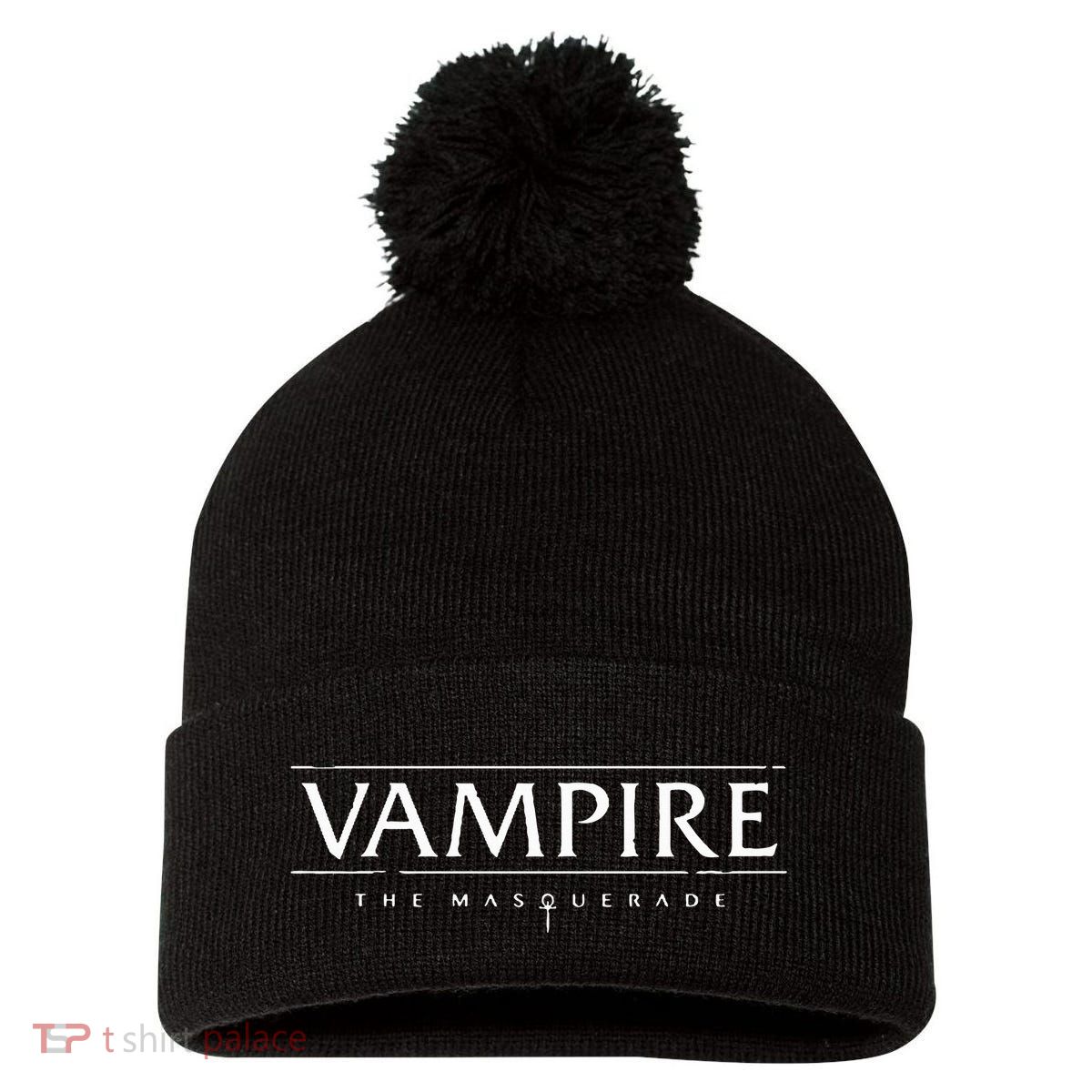 Wod Vampire The Masquerade Lasombra Icon White Pom Pom 12in Knit Beanie