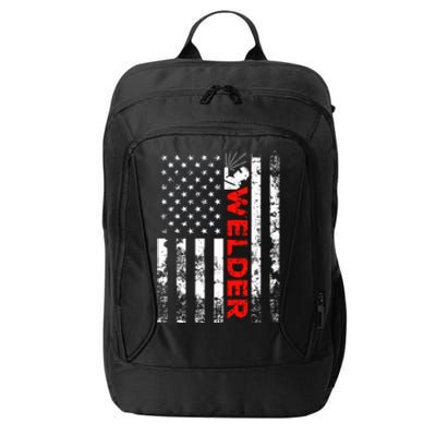 Welder Vintage Usa American Flag Welding Cute Gift City Backpack