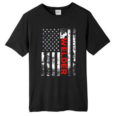 Welder Vintage Usa American Flag Welding Cute Gift Tall Fusion ChromaSoft Performance T-Shirt