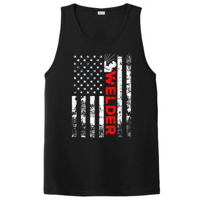 Welder Vintage Usa American Flag Welding Cute Gift PosiCharge Competitor Tank