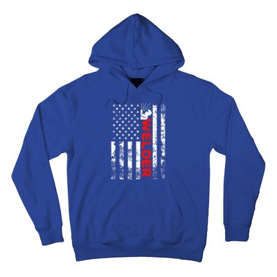 Welder Vintage Usa American Flag Welding Cute Gift Hoodie