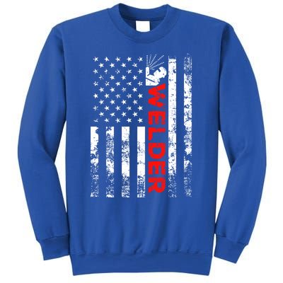 Welder Vintage Usa American Flag Welding Cute Gift Sweatshirt