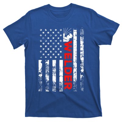 Welder Vintage Usa American Flag Welding Cute Gift T-Shirt